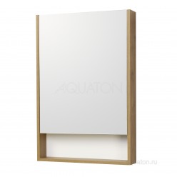 Зеркальный шкаф Акватон (Aquaton) Сканди 55 белый, дуб рустикальный 1A252102SDZ90