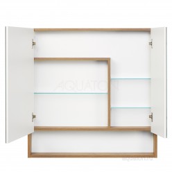Зеркальный шкаф Акватон (Aquaton) Сканди 90 белый, дуб рустикальный 1A252302SDZ90