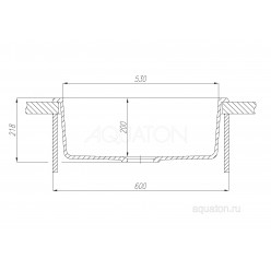 Мойка для кухни из литого мрамора Акватон (Aquaton) Делия 60 прямоугольная графит 1A715232LD210