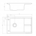 Мойка для кухни из литого мрамора Акватон (Aquaton) Делия 78 прямоугольная с крылом графит 1A715132DE210