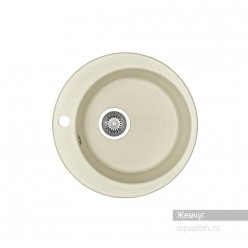 Мойка для кухни из литого мрамора Акватон (Aquaton) Иверия круглая жемчуг 1A711032IV240