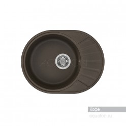 Мойка для кухни из литого мрамора Акватон (Aquaton) Чезана круглая с крылом кофе 1A711232CS280