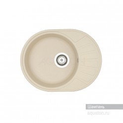 Мойка для кухни из литого мрамора Акватон (Aquaton) Чезана круглая с крылом шампань 1A711232CS290