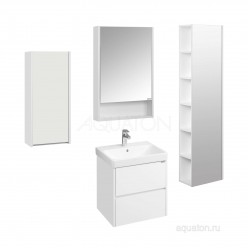 Зеркальный шкаф Акватон (Aquaton) Сканди 55 белый 1A252102SD010