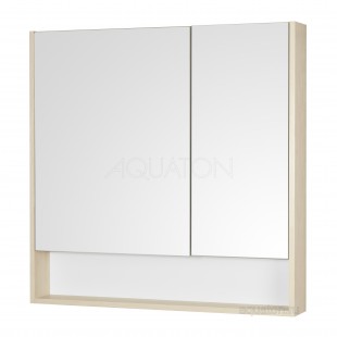 Зеркальный шкаф Акватон (Aquaton) Сканди 90 белый, дуб верона 1A252302SDB20
