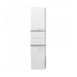 Шкаф-колонна Акватон ТУРИН белый c серебристыми панелями 1A118003TU780