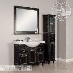 Мебель для ванной Акватон Жерона 105 цвет чёрный с серебряной патиной